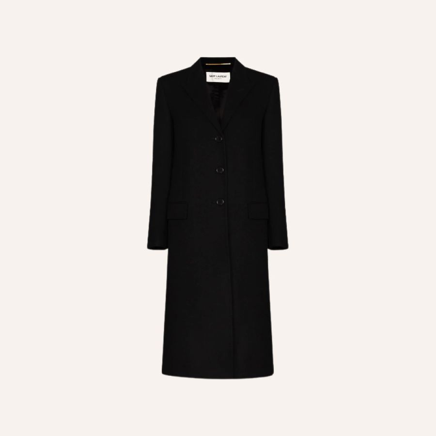 French Outerwear Essentials Black Wool Coat