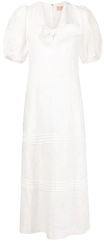 White linen french girl spring dress