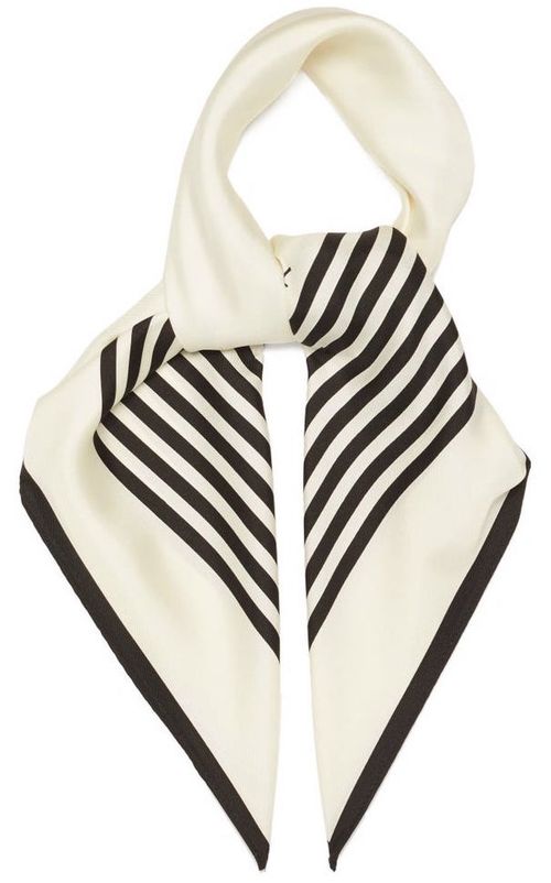 French Silk Scarves Lescarf No 1 striped-border silk scarf